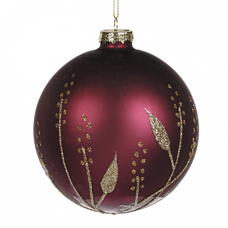 Елочное украшение "ШАР ВЕТКА"  цв. бордо 32098