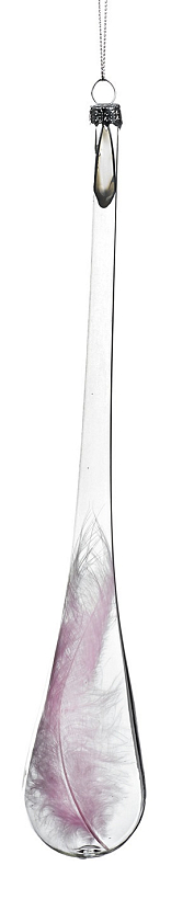 Сосулька прозрачная с пером внутри 30 см