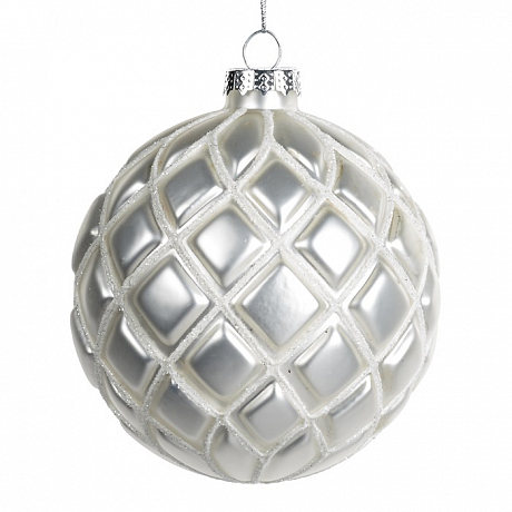 Елочное украшение "ШАР СЕТКА"  цв. бел. 31460